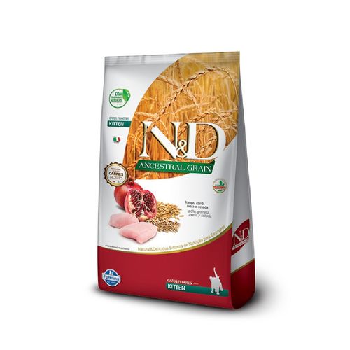 Comida Para Gato N&D Ancestral Grain Frango Kitten 7.5 Kg