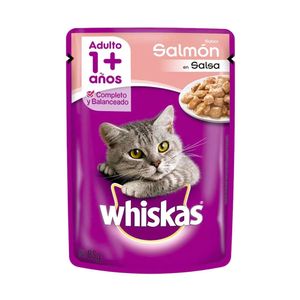 Comida Humeda Para Gato Whiskas Adult Salmon 85 Gr