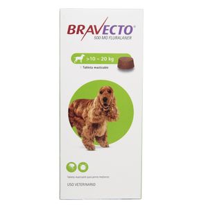 Antipulgas Para Perro Bravecto 10 a 20 Kg 500 Mg