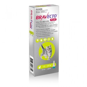 Antipulgas Para Gato Bravecto Plus 1.2 a 2.8 Kg 112.5 Mg