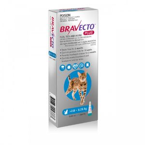Antipulgas Para Gato Bravecto Plus 2.8 a 6.25 Kg 250 Mg