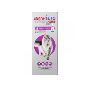 Antipulgas Para Gato Bravecto Plus 6.25 a 12.5 Kg 500 Mg
