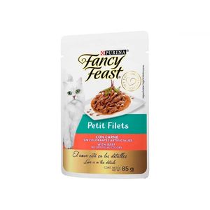 Comida Húmeda Para Gato Fancy Feast Pouch Petit Fillets Carne 85 Gr