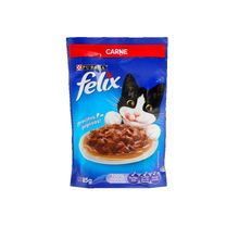 Comida Húmeda Para Gato Felix Pouch Adulto Carne en Salsa 85 Gr