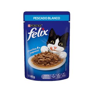 Comida Húmeda Para Gato Felix Pouch Adulto Pescado Blanco 85 Gr