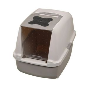 Arenero Para Gatos Catit Con Tapa, Puerta y Filtro Beige
