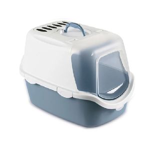 Arenero Para Gatos Cathy Stefanplast Con Puerta Facil Limpieza Azul