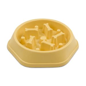Plato Comedero Lento Hola Pets Husitos Amarillo