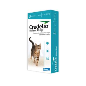 Antipulgas Para Gatos Credelio Para Gatos de 2 a 8 Kg 1 Tableta