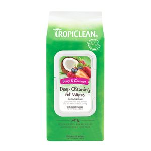 Toallitas Humedas Para Perros y Gatos Tropiclean Limpieza Profunda Frutos Rojos