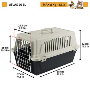 Transportadora Para Perros Y Gatos Atlas Ferplast 20 Negro