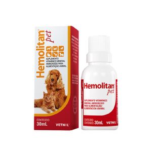 Suplemento Nutricional Para Perros y Gatos Hemolitan 30 Ml