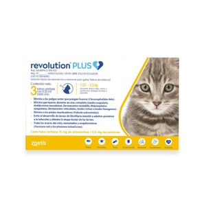 Desparasitante Para Gatos Revolution 6% 0.25 Ml Amarillo 1.5 a 2.5 Kg