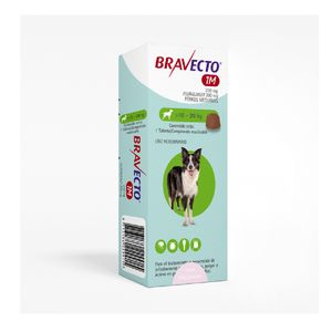 Desparasitante Para Perros Bravecto 10 a 20 Kg 1 Mes 200 Mg